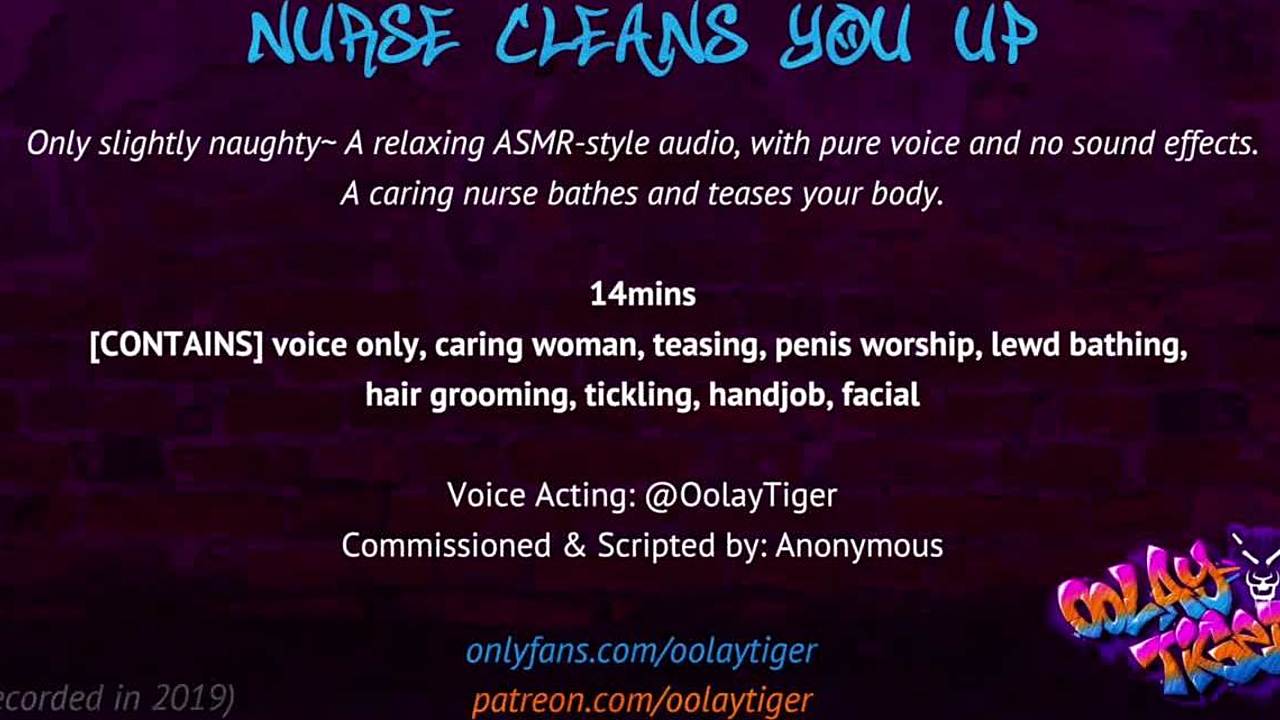 Медсестра ASMR убирает за тобой в похотливом аудио шоу от oolay-tiger /  TUBEV.SEX ru